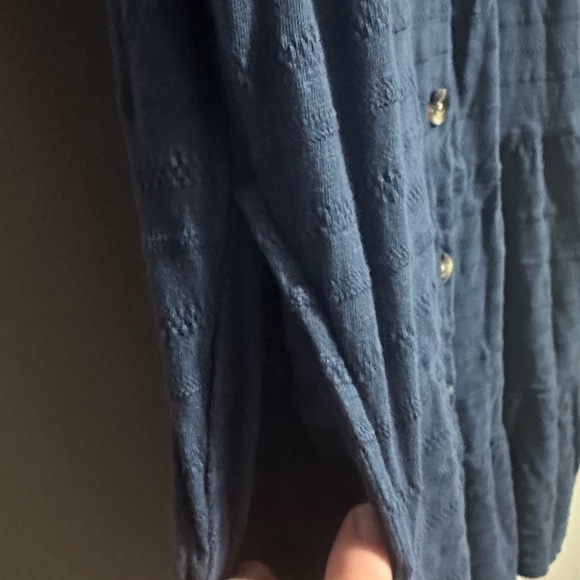 Sonoma Navy Button-Front Tiered Midi Dress - Picture 7 of 11